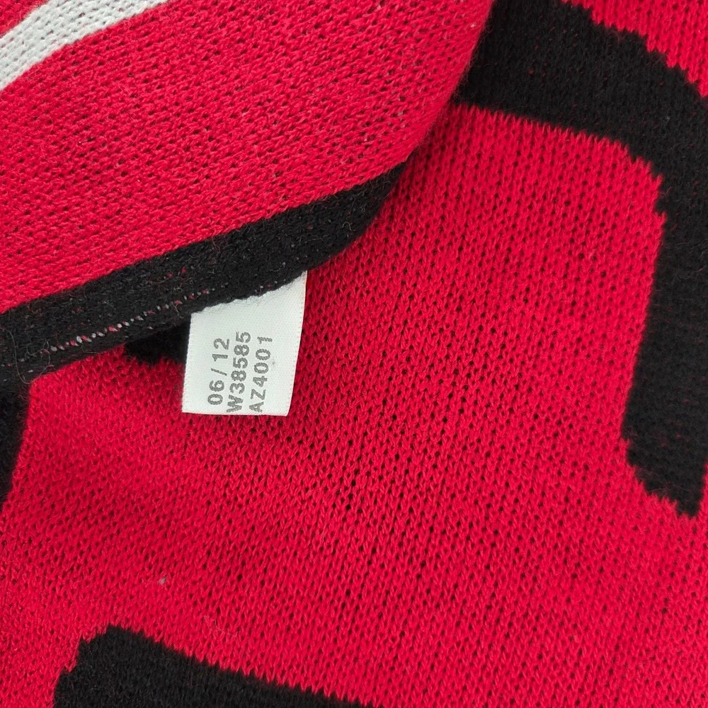 Adidas AC Milan Soccer Scarf Red Black Checkered Striped W38585 AZ4001